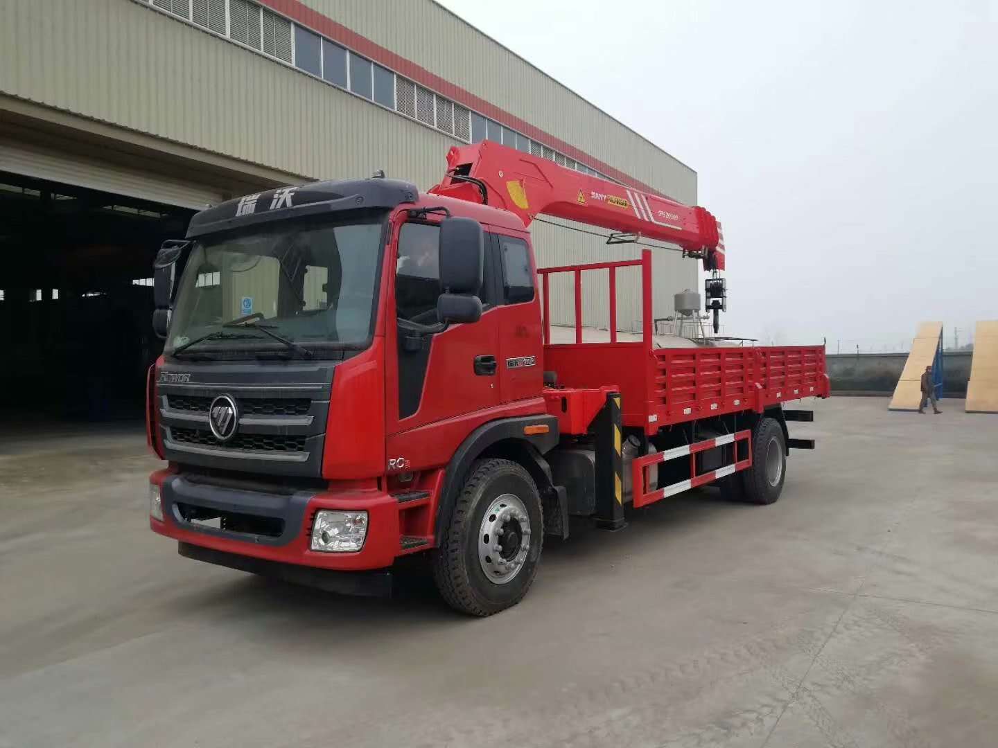 flatbed truck with crane construction simulator